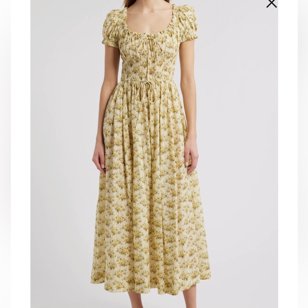 Doen Yellow Floral Midi Dress - Picture 2 of 2